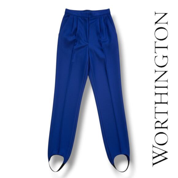 Vintage Worthington Women’s Royal Blue Stirrup Pants – Size 6 - Picture 8 of 9